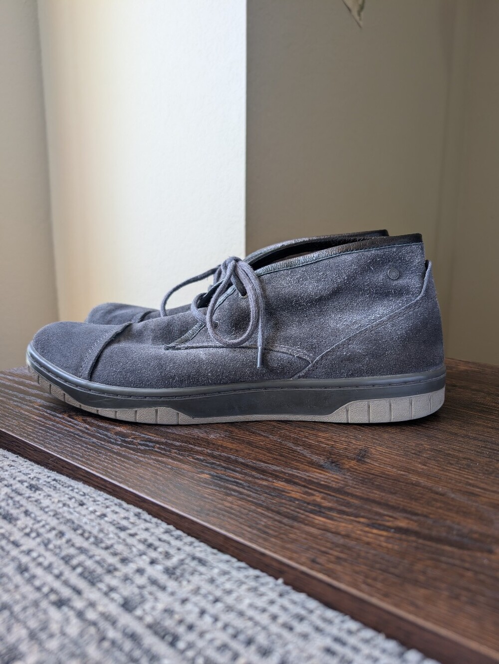 Diesel Bichukka Gray Suede Leather Lace Up Ankle Sneakers Shoes